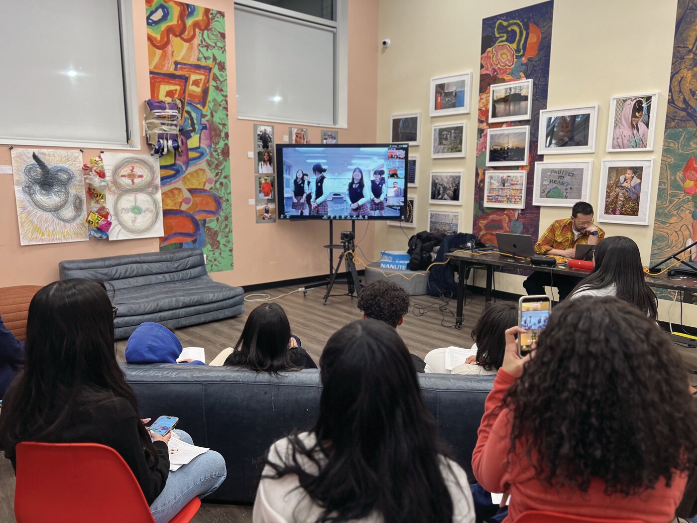 Students sharing poetry at the DreamYard Design Center