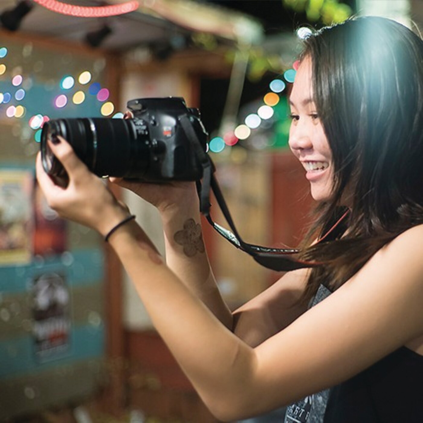 A young photographer at Spy Hop, Salt Lake City