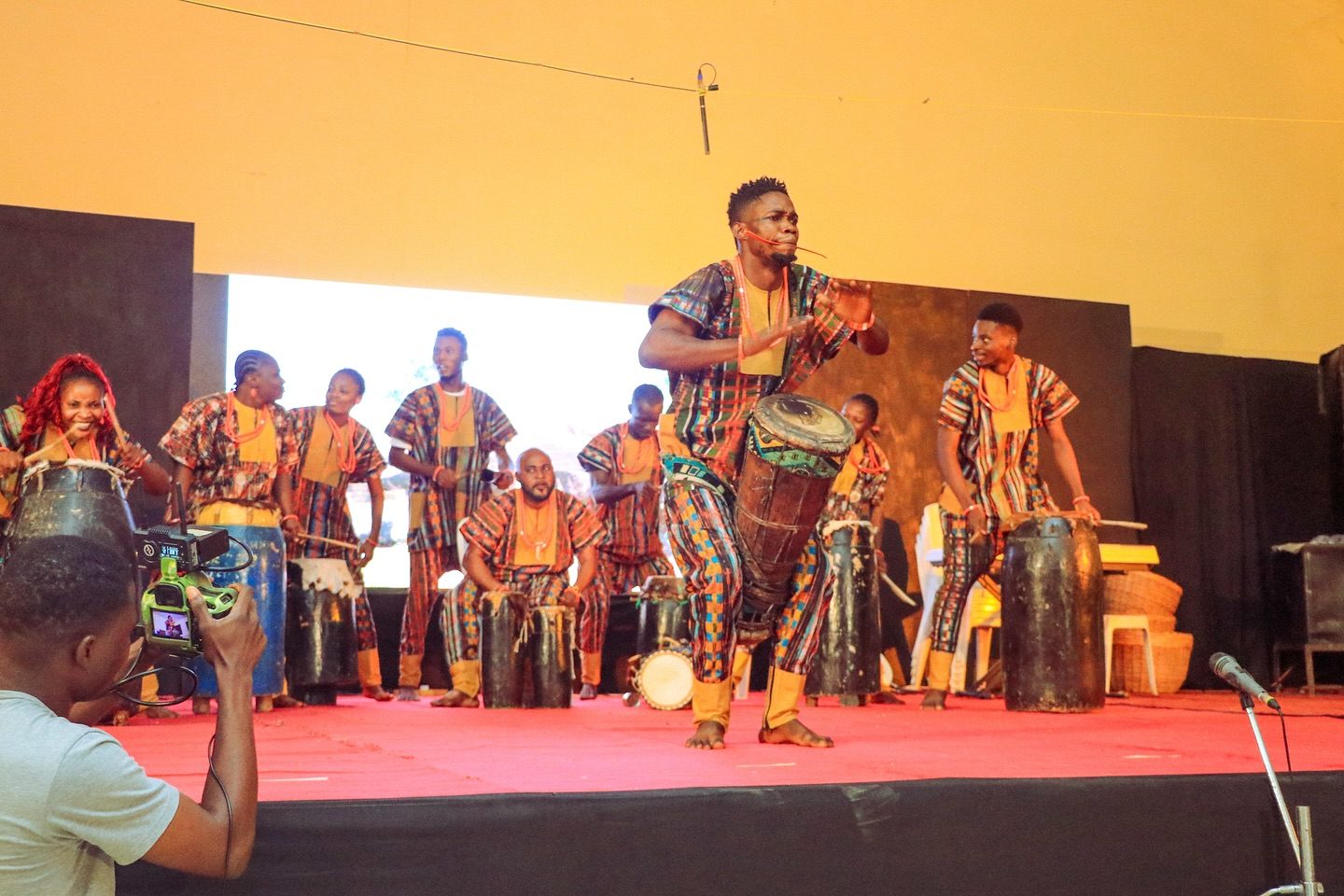 Drummers onstage at a Street Project Foundation performance